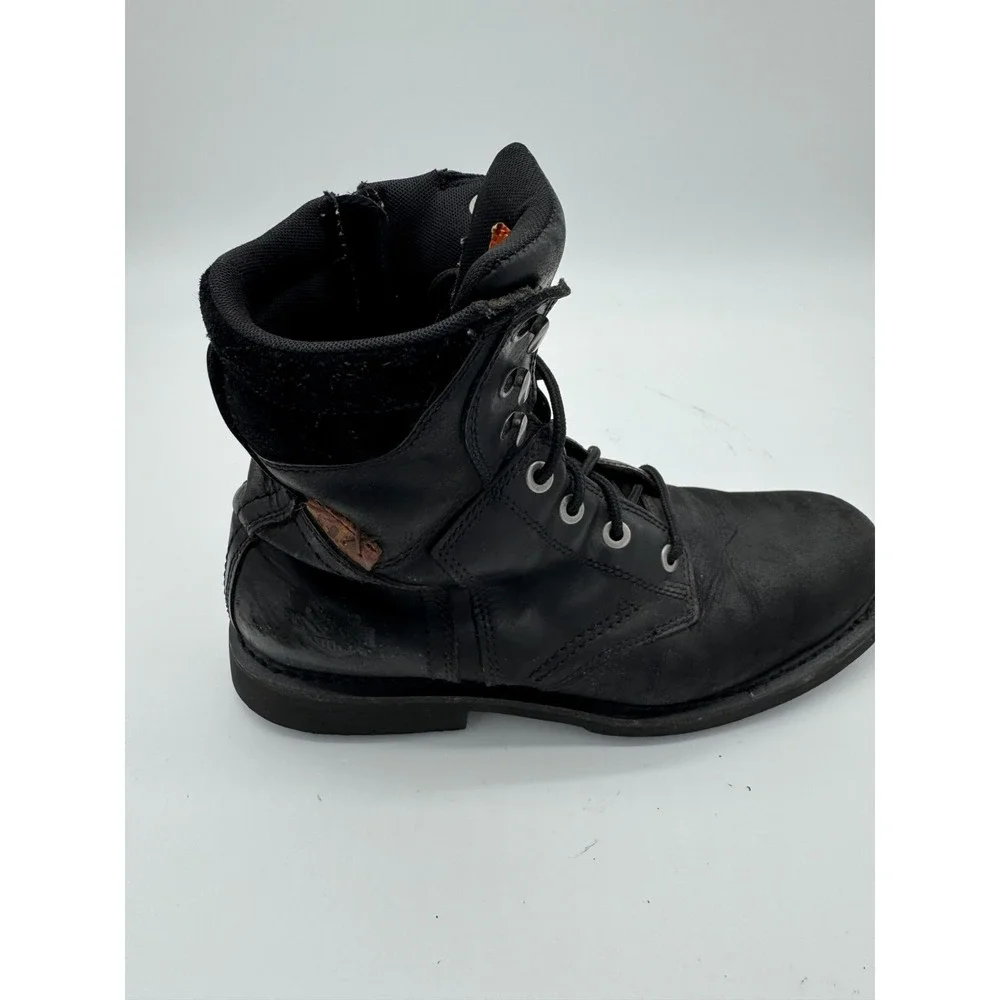 Harley-Davidson Men's Black Leather Riding Boots Size 11M D94284 Zip Up - Picture 4 of 11